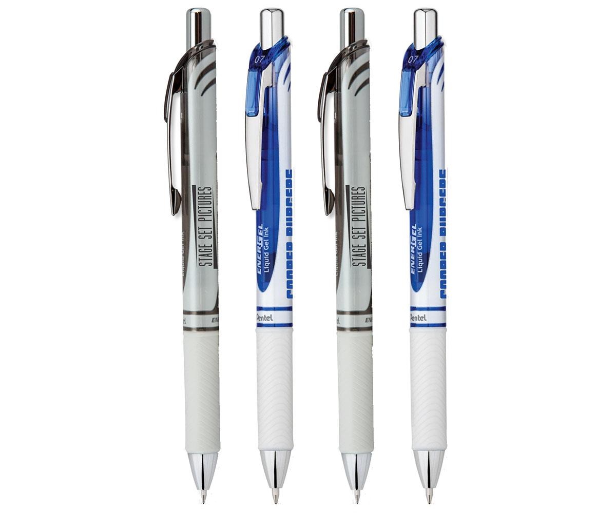 250 Custom Colored Click Pens with White Trim Printed with Your Logo or Message 