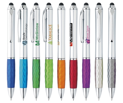 custom printed promotional tev silver stylus pens